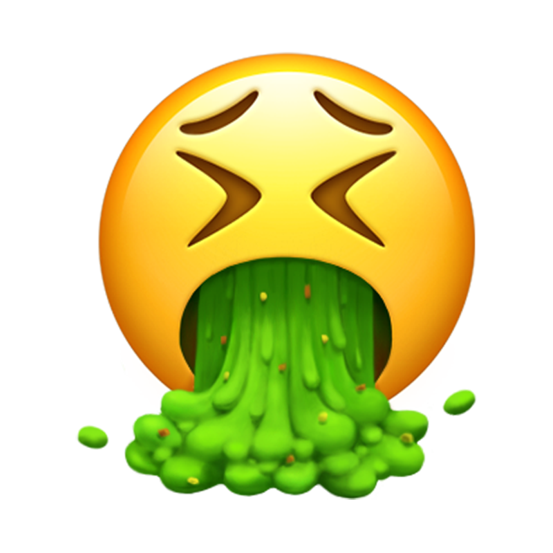 [CITYPNG.COM]Yellow Sick Emoji Puke Barf Vomiting Vomit - 800x800.png