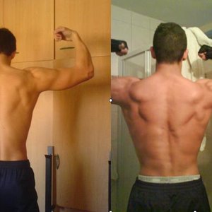 back double bicep 6 maanden verschil