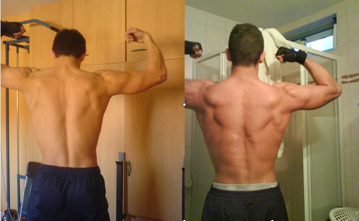 back double bicep 6 maanden verschil