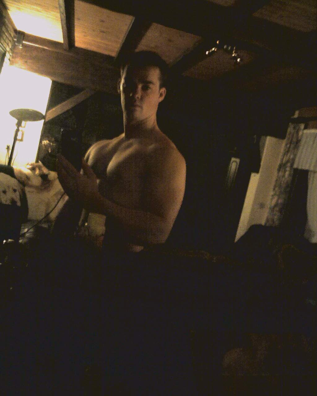 minder kwaliteit foto met gsm getrokken borst foto